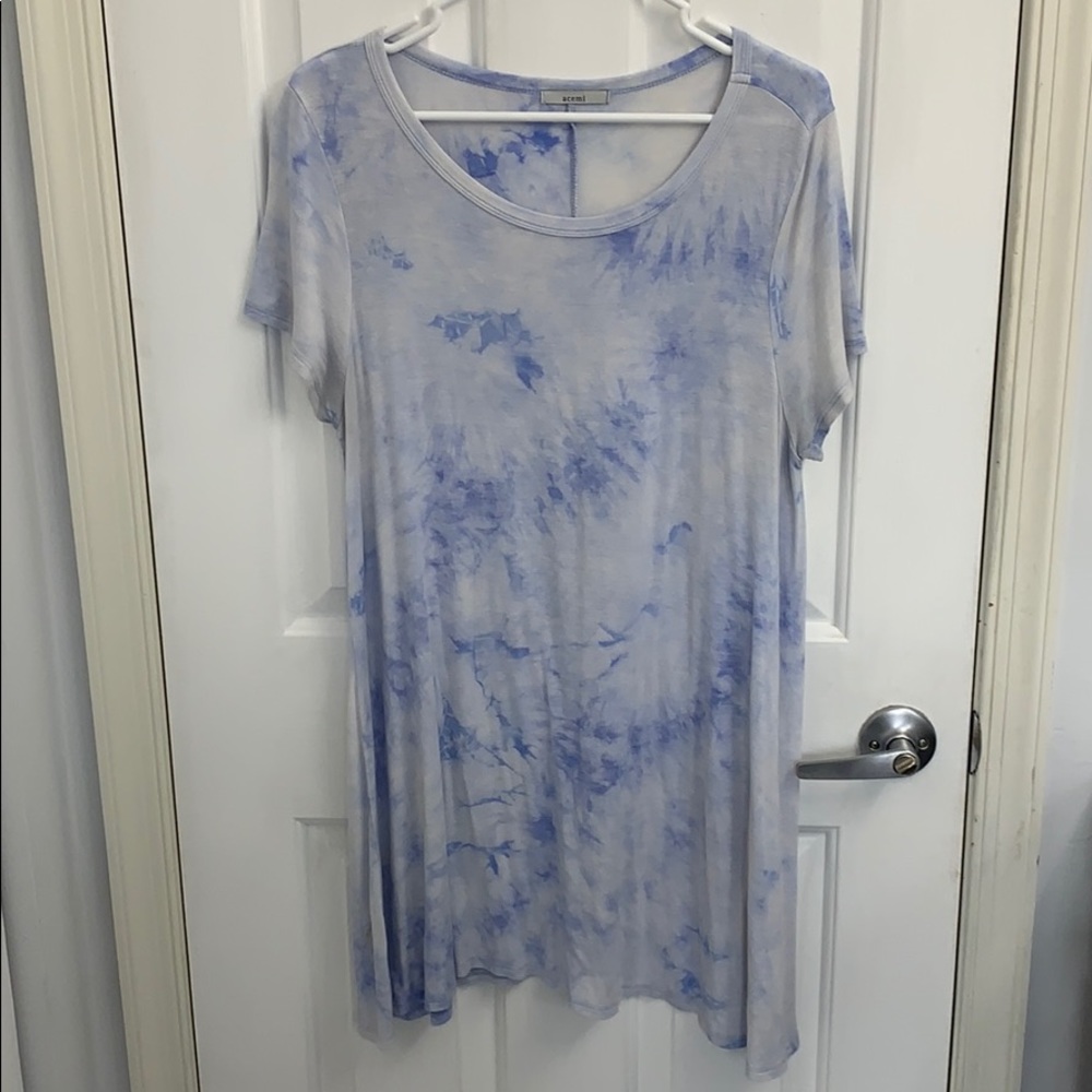 Short sleeve purple tie dye shirt size large